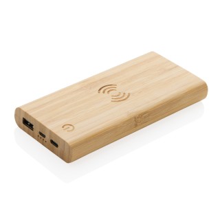 Power bank inalámbrico de bambú